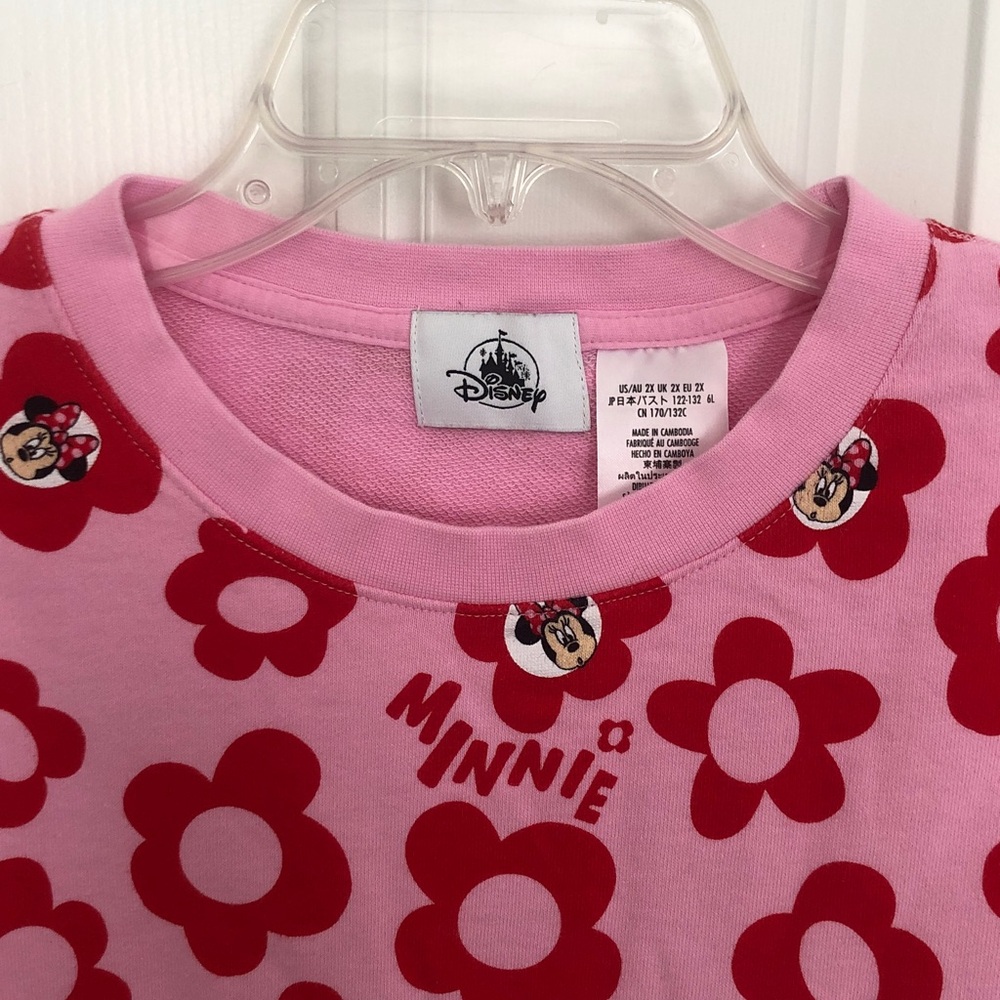 Disney Pink and Red Minnie Mouse Sweatshirt - Picture 3 of 11